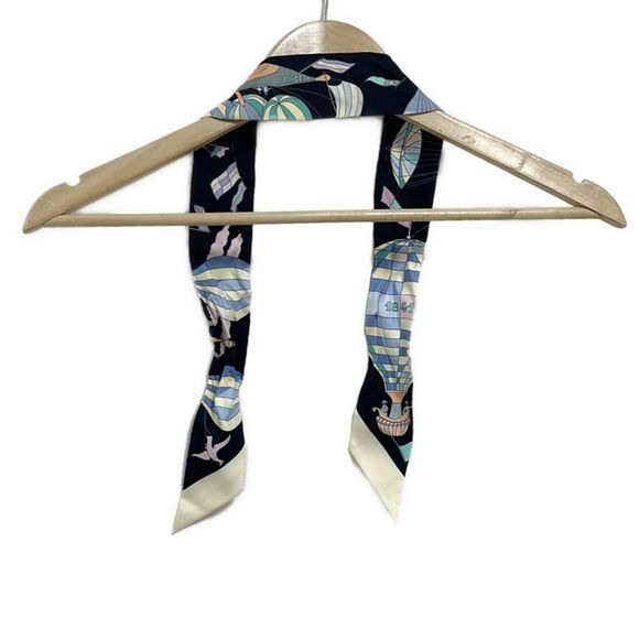 Hermes Scarf Twillie Black And Multi Ribbon Scarf Madness In The Big Sky LES - Picture 2 of 6